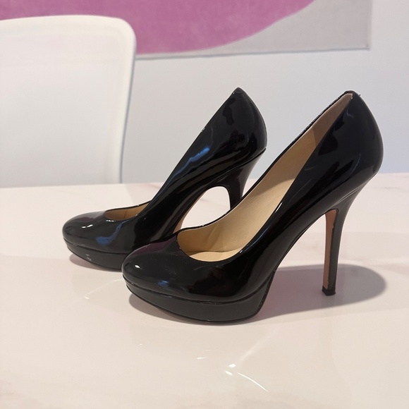 $200 JOAN & DAVID FLIPP Black Patent Leather Designer Platform Pumps 7 - Picture 3 of 7